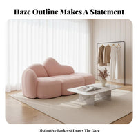 Puff-Like Design Modular Bubble Couch Soft Texture Loveseat Curved Contour Home Seating Deep Seat for Apartment Dwellers, Interior Designers, Small Areas, Living Room, Boutique, Reception Area