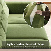 L-Shaped Sectional High spinerest Sofa sturdy Wood Frame Couch for Apartment Dwellers, Homeowners, Small Apartments, Lounge Area