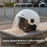 Motorcycle Half Helmet 3C Certified Helmet Official Standard Compliant Guarding Headwear for Motorcyclists, Commuters, Daily Travel