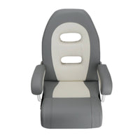 Marine Steering Station Seat Ergonomic Driver Seat with Armrests Heavy-Duty Pilot's Chair for Vessel Owners, Boaters