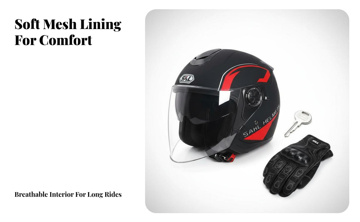 Double Visor Half Helmet 3C Certified Double Visor Helmet Four-Season Use Secure Headwear for Women, Adults, Daily Commute, Commuting