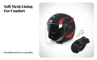 Double Visor Half Helmet 3C Certified Double Visor Helmet Four-Season Use Secure Headwear for Women, Adults, Daily Commute, Commuting
