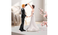 Wedding Cake Topper with Bride and Groom Western-Style Wedding Cake Topper Sophisticated Bride and Groom Figurine for Brides