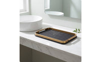 Leather Tray Contemporary Tray with Handles Decorative for Washroom