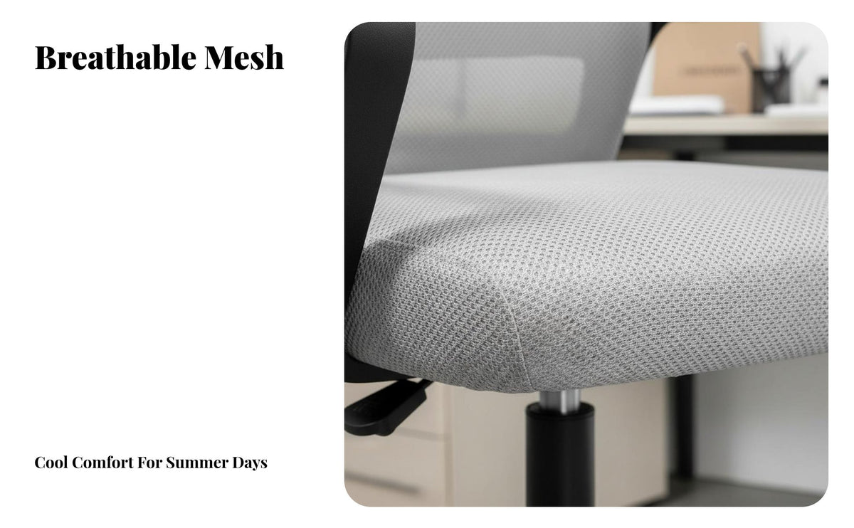 Adjustable Height Ergonomic Mesh Computer Chair Padded Seat High-Back Mesh Swivel Chair Reclining Backrest Office Furniture Support for Students, Executives, Conference Room, Workstation