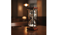 Decorative Glass Hourglass with Wooden Base Vintage-Inspired Tabletop Hourglass Timer Elegant Retro Sand Glass Antique for Students, Readers, Desk, Office, Bookshelf