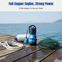 Submersible Liquid Pump, Automatic Float Control, Durable Plastic, 220V, Home, Boat Drainage