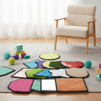 14 Pieces Multi-Textured Sensory Tactile Mat Collection Interactive Sensory Pads with Stitched Edging Long-Lasting Tactile Pad Educational for Children, Toddlers, Classrooms, Playrooms, Wellness Rooms