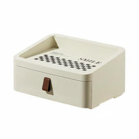Desktop Drawer Box Rounded-Corner Top Tray Organizer Solid Color