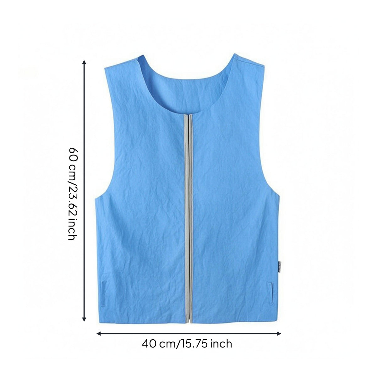 Uncovered Armholes Sleeveless Cooling Vest Wide Shoulders Zipper Cooling Vest for over Clothing