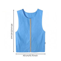 Uncovered Armholes Sleeveless Cooling Vest Wide Shoulders Zipper Cooling Vest for over Clothing