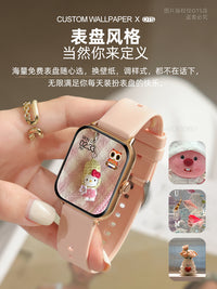 OPP WATCH GT智能手表学生多功能蓝牙通话测血压心率运动计步手环 玫金网钢带【可通话款·健康数据监测·运动模式·存储运动记录】
