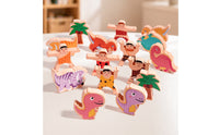 Dinosaur Stacking Toy Educational Wooden Stacking Toy Learning Wooden Balance Toys for Young Children, Preschoolers, Playroom, Kindergarten, Nursery