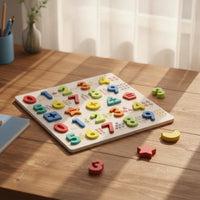 Early Learning Board with 3D Pieces Educational Puzzle Board Sensory Wooden Puzzle Fine Motor for Preschoolers