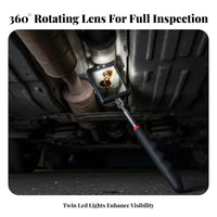 Vehicle Undercarriage Mirror Anti-Slip Handle Illuminated Lighted Inspection Mirror Portable Sturdy Stainless Steel