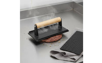 Cast Iron Patty Press  Uncoated   Patty Press Heavy Duty Hamburger Smasher for Barbecue, Griddle