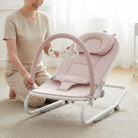 Infant Rocking Chair 3-Point Harness Infant Bouncer Seat Detachable Toy Bar Newborn Soothing Lounger for Newborns, Infants