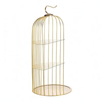 Birdcage Pastry Stand Shiny Finish Three-Tier Pastry Stand Round Base Table Decor