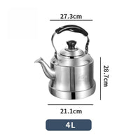 Large Capacity 304 Steel Water Boiling Pot Rust Resistant Stainless Steel Teapot Chemical-Free Safe Classic Stovetop Teapot Cool Feel Handle for Outdoor