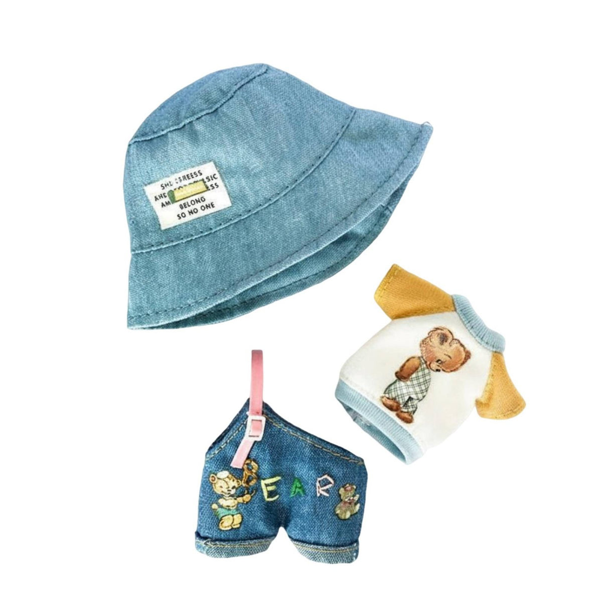 3 Pieces OB11 Doll Clothes Set Bear Theme Doll Outfit for Hobbyists