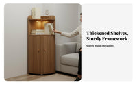 Minimalist Design Curved Front Hutch Space-Saving Design Corner Shelf Modern Aesthetic Household Storage Sturdy Construction for Apartment Dwellers, Homeowners, Office Workers, Living Room, Bedroom, Kitchen, Bathroom