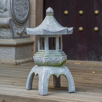 Solar Pagoda Lantern Automatic Dusk to Dawn Chinese-Style Pavilion Lantern Water Resistant Tranquil Pagoda Light for Patio