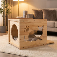 Wall Mounted Cat Shelf with Space Capsule Cat Bed, Solid Wood Climbing Frame and Ladder, 10 Perches Space Saving Furniture for Large Indoor Pets