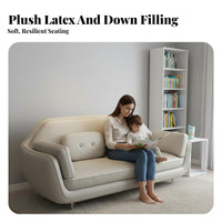 Sculptural Settee Waterproof Small Couch technical Fabric Upholstery Loveseat for Young Adults, Office Workers, Living Room, perusing corner, Bedroom