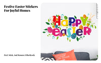 Cartoon Easter Wall Sticker Easy to Apply children's Room Wall Art Reusable Peel and Nursery Decal for Families, Parents, Walls, Playroom, Refrigerator