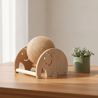 Rope-Wrapped Elephant Cat Scratching Toy Space-Saving Wooden Cat Scratching Ball Stable Pet Furniture Long-Lasting for Cats