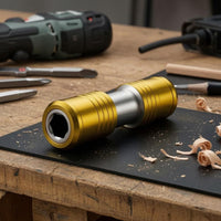 2 Pieces 54 Mm Long Double-Ended Adapter Metal Body Quick Conversion Adapter Ridged Grip Power Drill Socket Converter Machined Surface