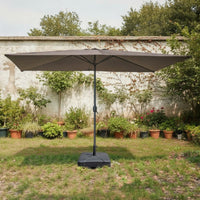 Rectangular Patio Umbrella with Base Tilt-Adjustable Patio Umbrella with Water-Filled Base-Filled for Homeowners, Shop Owners, Balcony, Garden