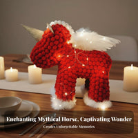 Fuzzy Sphere Mythical Horse Figure Multiple Styles Available Illuminated Mythical Horse Gift Box House Decoration Desk Sculpture