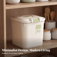 Moisture-Proof Rice Storage Bin Transparent Body Large Capacity Pet Food Bin Safe for Kitchen