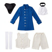 Colonial Costume Theatrical Historical Costume with Hat Layered Period Dressing Up Set for Children, Halloween