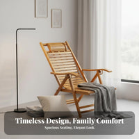 Adjustable Backrest Folding Recliner Chair Portable Foldable Slatted Lounger Installationready-to-Use Relaxation Furniture Ergonomic Design for Homeowners, Beachgoers, Rest Time, Balcony, Patio, Backyard