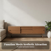 Vintage Design Media Cabinet Sturdy Wood Construction Wooden TV Cabinet Paint Finish Floor Standing TV Unit for Small Apartment Owners, Bedroom