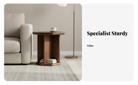 dual-level Corner Stand Song era Aesthetic 2-Tier Side Table solid Wood Construction Round and Square Top choices for Entryway