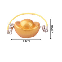 With Hanging Strap Chinese Gold Ingot Model Miniature Yuanbao Charm Dollhouse Wealth Charm
