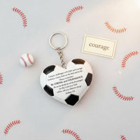 Heart   Keychain Belief and Courage  Pendant Keychain Great Gift Softball Bag Charm for Athletes, Christians