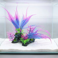 Large Multicolored Aquarium Plants and Aquatic Tank Decorations, Weighted Anchor Stone Aquarium Plants, Low Maintenance PE and