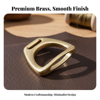 Brass Foot Loop Buckle Polished Finish Equestrian Strap Adjuster Saddle Harness D-Loop Sturdy Duty Leathercraft Hardware