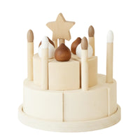 Matte Finish Screen Fun Pretend Pretend Cake Set Wooden Birthday Cake Toy for Display