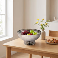 Pedestal Bowl Stainless Steel Fruit Bowl with Pedestal Elegant for Dining Room