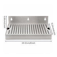 Dispensing Box Drip Tray Brushed Silver walledMounted Drip Tray Perforated