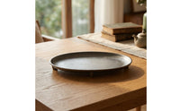 Boat-Shaped Tray Textured Hammered Metal Tray Sculptural Centerpiece Bowl for Home Stylists