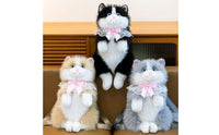 Cat Backpack with Shoulder Straps Fuzzy Cat Stuffed Backpack Skin-Comfortable Bag for Casual Outings