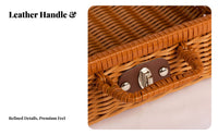 Faux Rattan Suitcase Portable Vintage Rattan Suitcase Woven Storage Trunk Multifunctional Handwoven Decorative Trunk for Wedding
