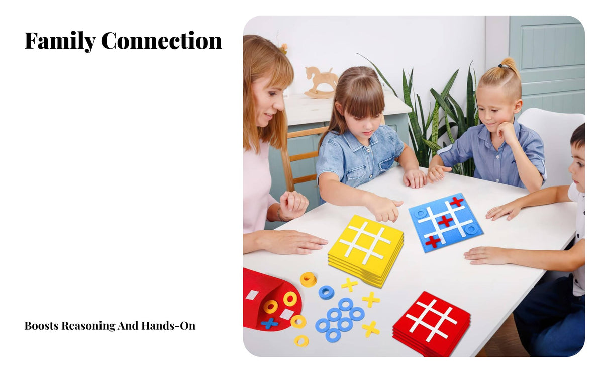 Toe Strategy Board Game, Mini Noughts and Crosses Game Easy to Store Portable Noughts and Crosses Set for Family, Kids, Classroom