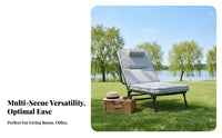 Foldable Design Adjustable Folding Lounger Multifunctional Adjustable Padded Lounger Space-Saving Lounge Recliner No Assembly Required for Office Workers, Students, Living Room, Outdoor, Bedroom, Meditation